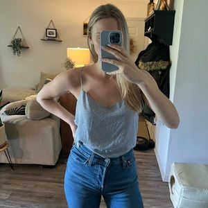 Blue snakeskin blouse